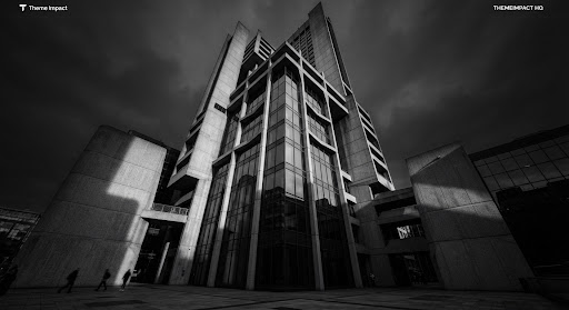 Brutalist architectural concrete building angle
