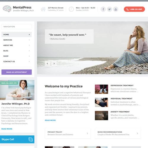 mentalpress.jpg MentalPress – WP Theme for your Medical or Psychology Website.