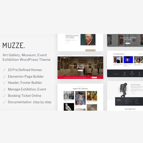muzze.jpg Muzze – Museum Art Gallery Exhibition WordPress Theme